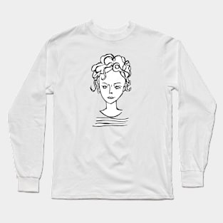 Sweet Curly Confident Woman Long Sleeve T-Shirt